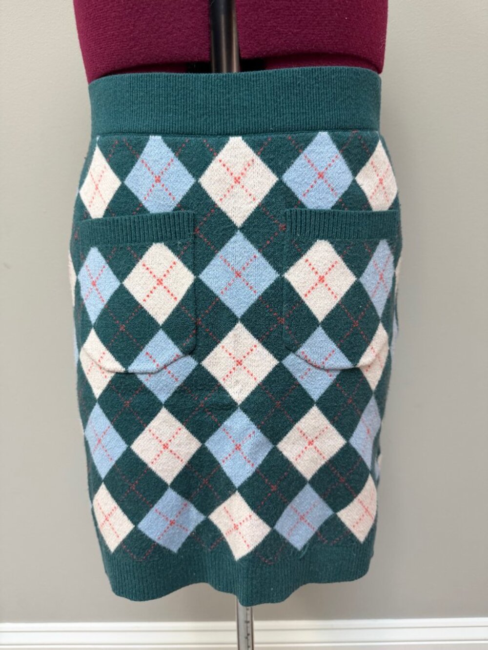 Free People Argyle Knit Mini Skirt - Size S